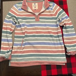 Fat Face Striped Top, Flannel-lined